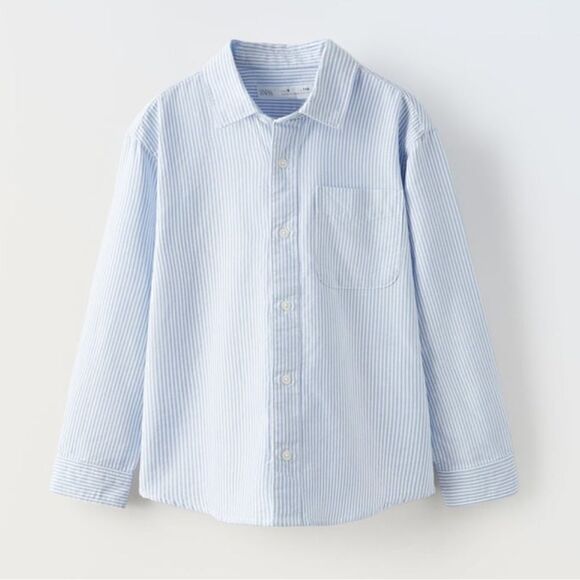 Zara STRIPED OXFORD SHIRT size 14 - Picture 1 of 13
